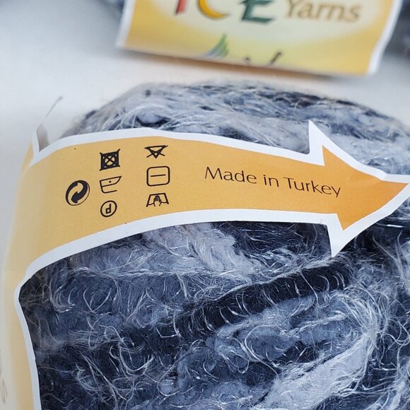 Lot of 5 Vintage Ice Yarns Light Med Dark Gray Worsted Brushed Mohair 50g Skeins - Picture 3 of 7